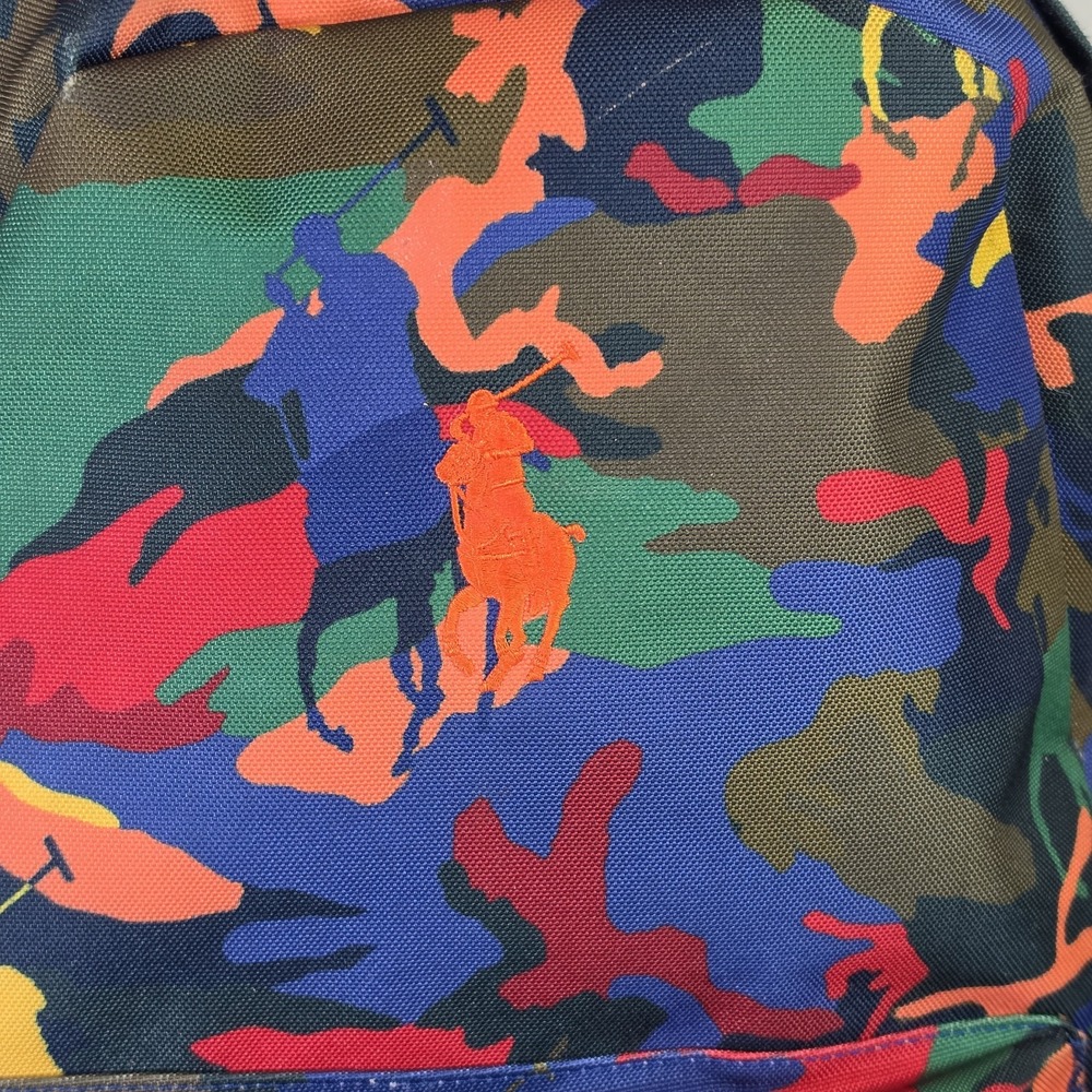 Polo Ralph Lauren Backpack With RARE Multicolor Camouflage Print - Used - Picture 2 of 16